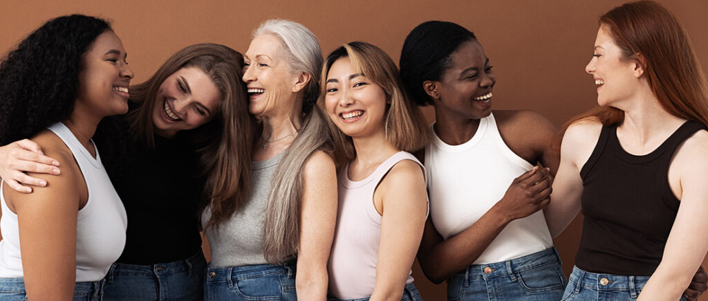 Diverse women representing all skin tones